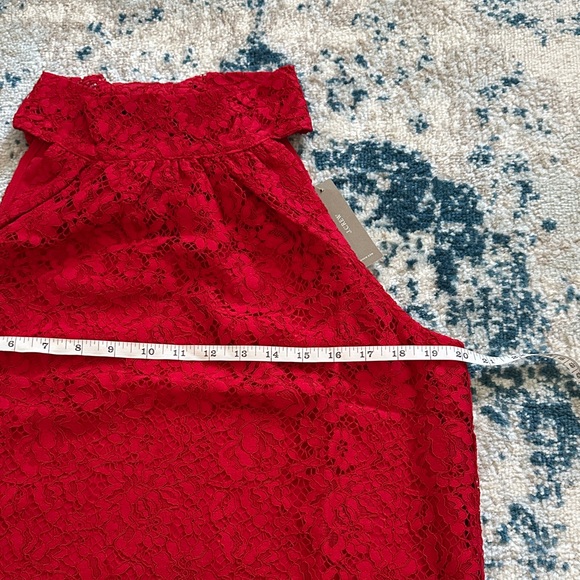 J. Crew Tie Neck scalloped Red Lace Blouse NWT - Picture 4 of 6